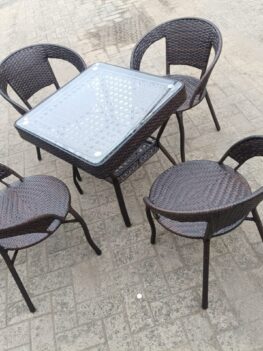Outdoor Balcony Garden Set Table With 4 Chairs