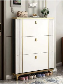 Bucket Flip Shoe Rack White