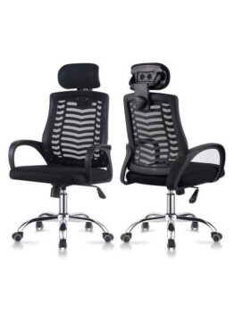 0RTHOPEDIC HEADREST ORG ADJUSTABLE OFFICE CHAIR Black