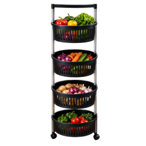 4-Tier Plastic Fruit and Vegetable Storage Rack